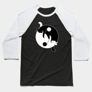 Yin Yang Cats Baseball T-Shirt